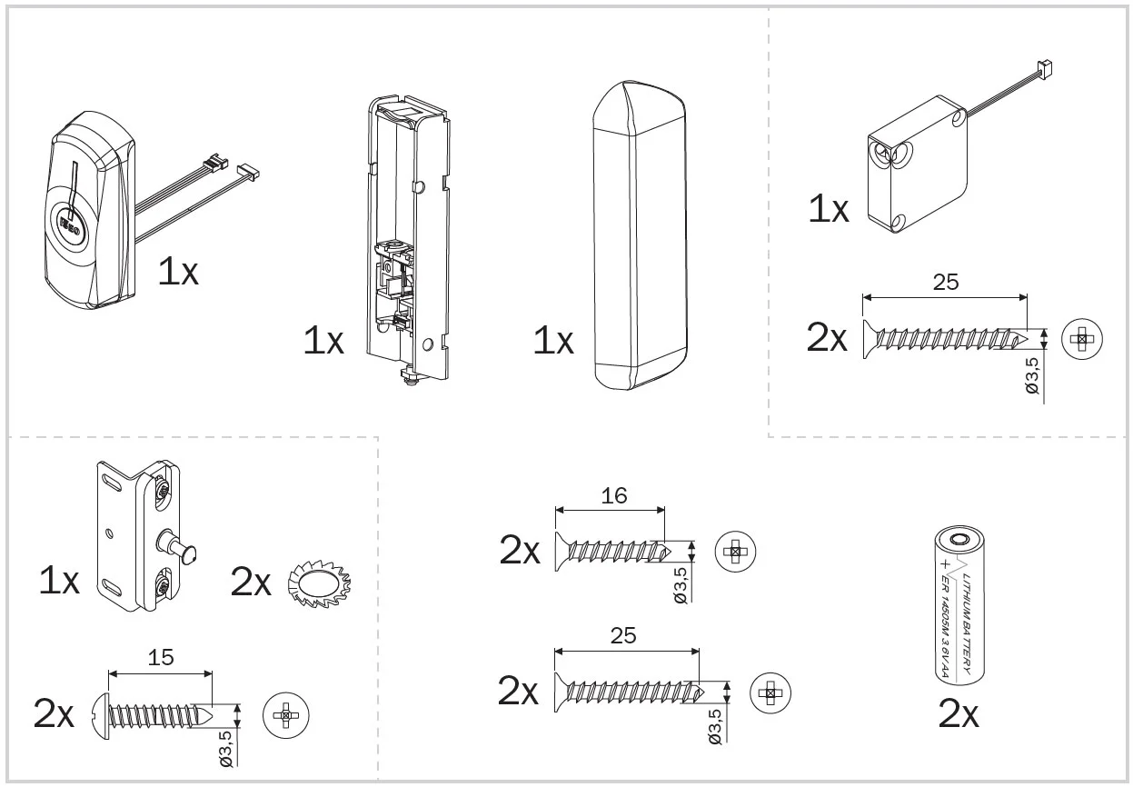 Zamek szafkowy Smart Locker - zawartość opakowania